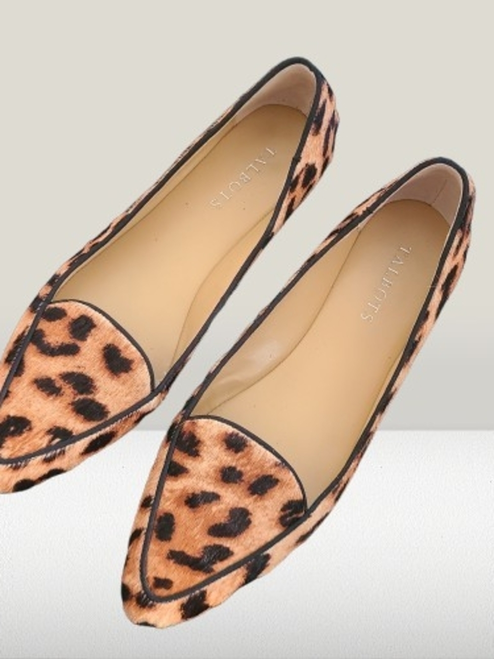 Talbots Leopard-Print Calf Hair Pointed Flats Loafers - Picture 3 of 11